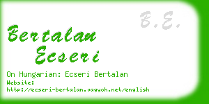 bertalan ecseri business card